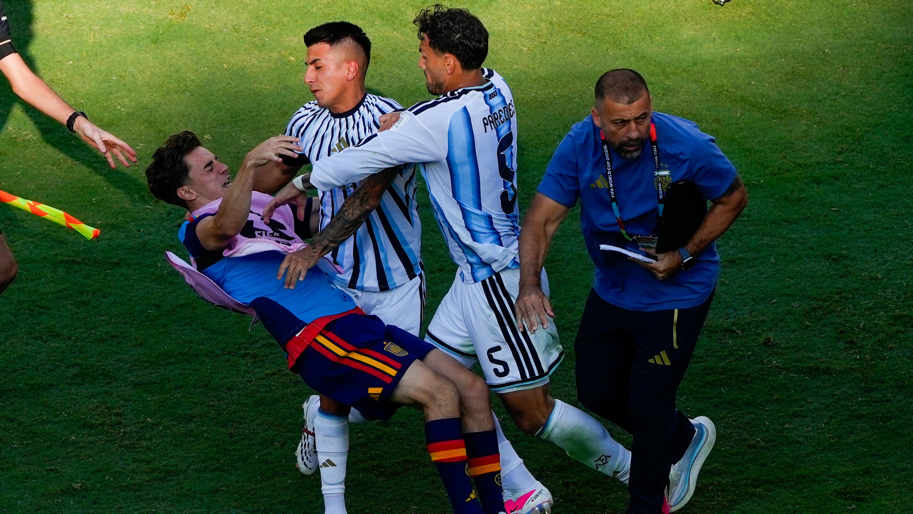 Source-feed image associated with FIFA sanctions Argentina and several players for World Cup final scuffle