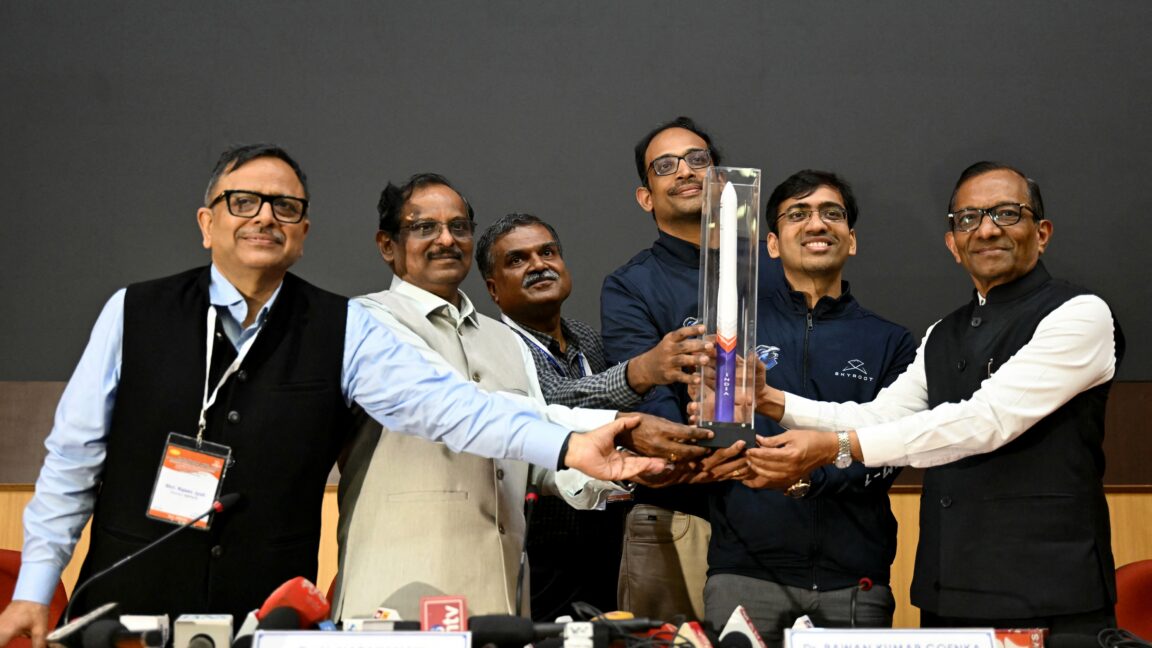 Source-feed image associated with India's first privately developed rocket reaches orbit on dramatic debut launch
