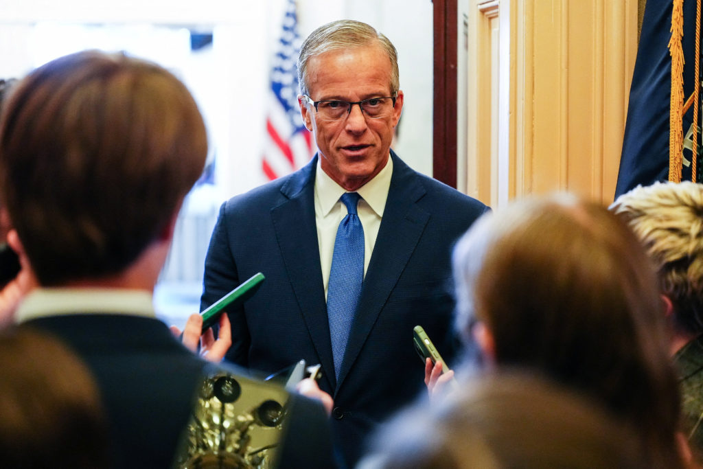 Source-feed image associated with WATCH: Thune says Trump administration dropping anti-weaponization fund is 'best way to handle'