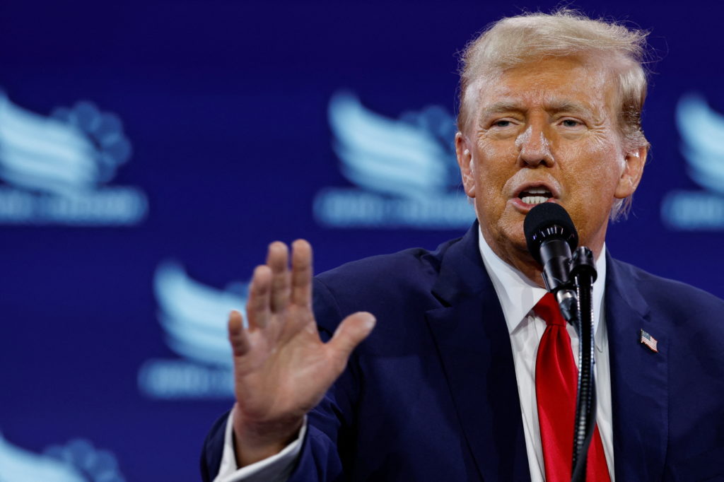 Source-feed image associated with WATCH: Trump speaks at Faith and Freedom Coalition Policy Conference