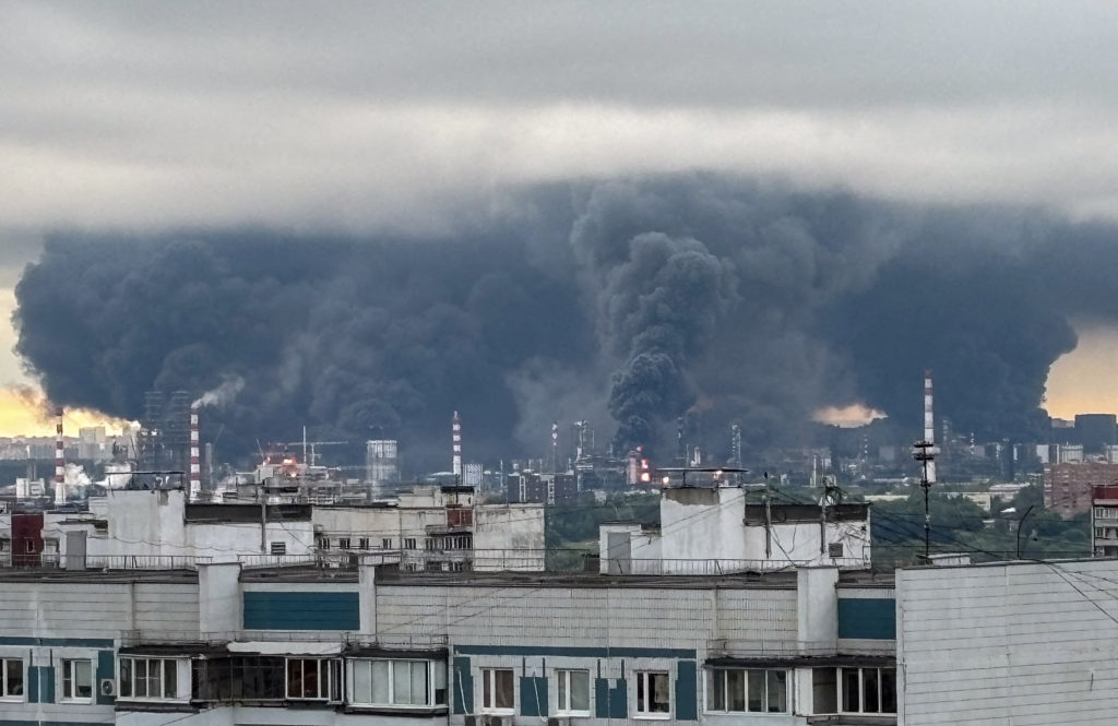 Source-feed image associated with News Wrap: Ukraine strikes major oil refinery near Moscow