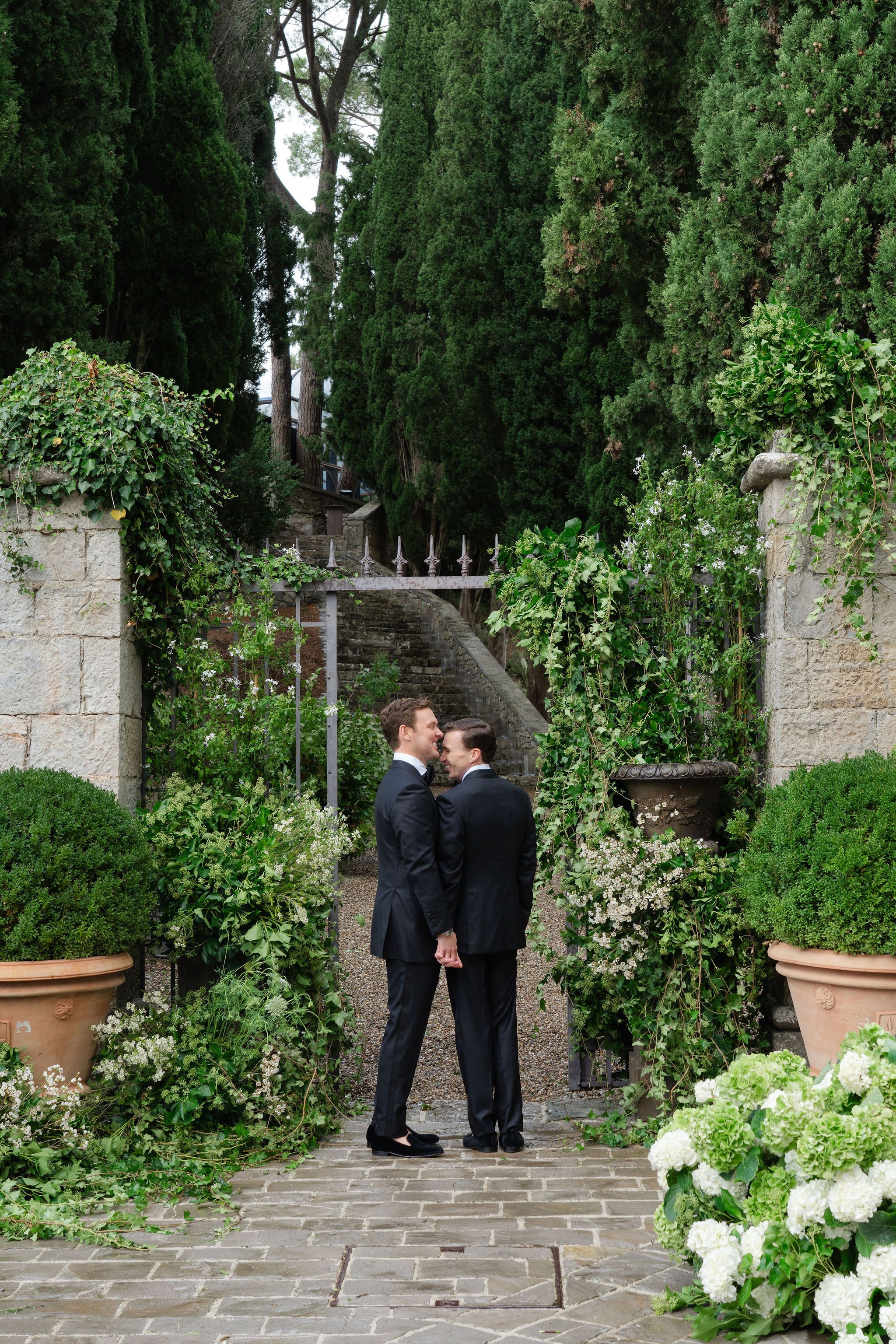 Source-feed image associated with The Grooms Wore Matching Tom Ford Tuxedos for Their Wedding in a 12th-Century Tuscan Hamlet
