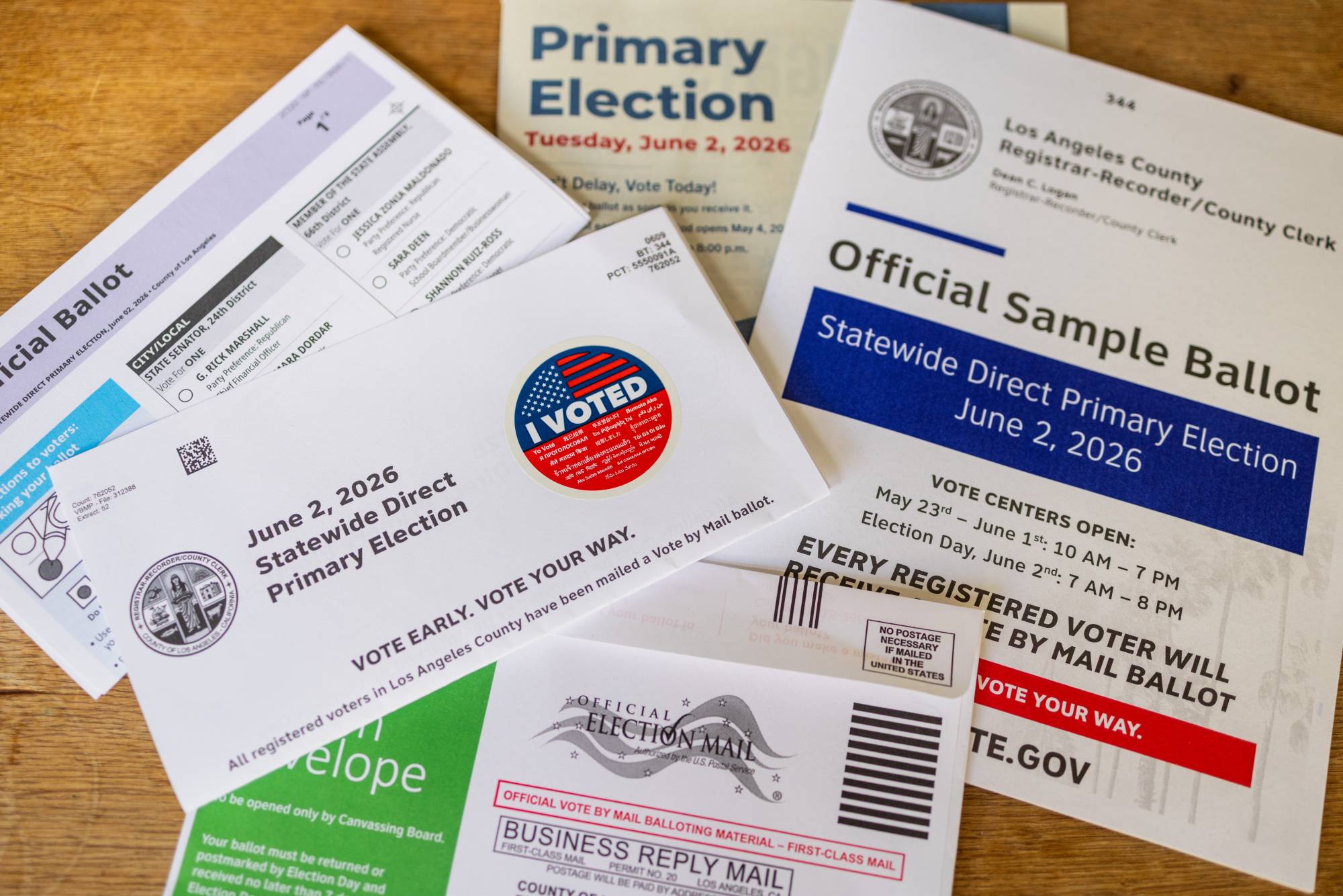Source-feed image associated with Voters Take to the Polls on Primary Election Day