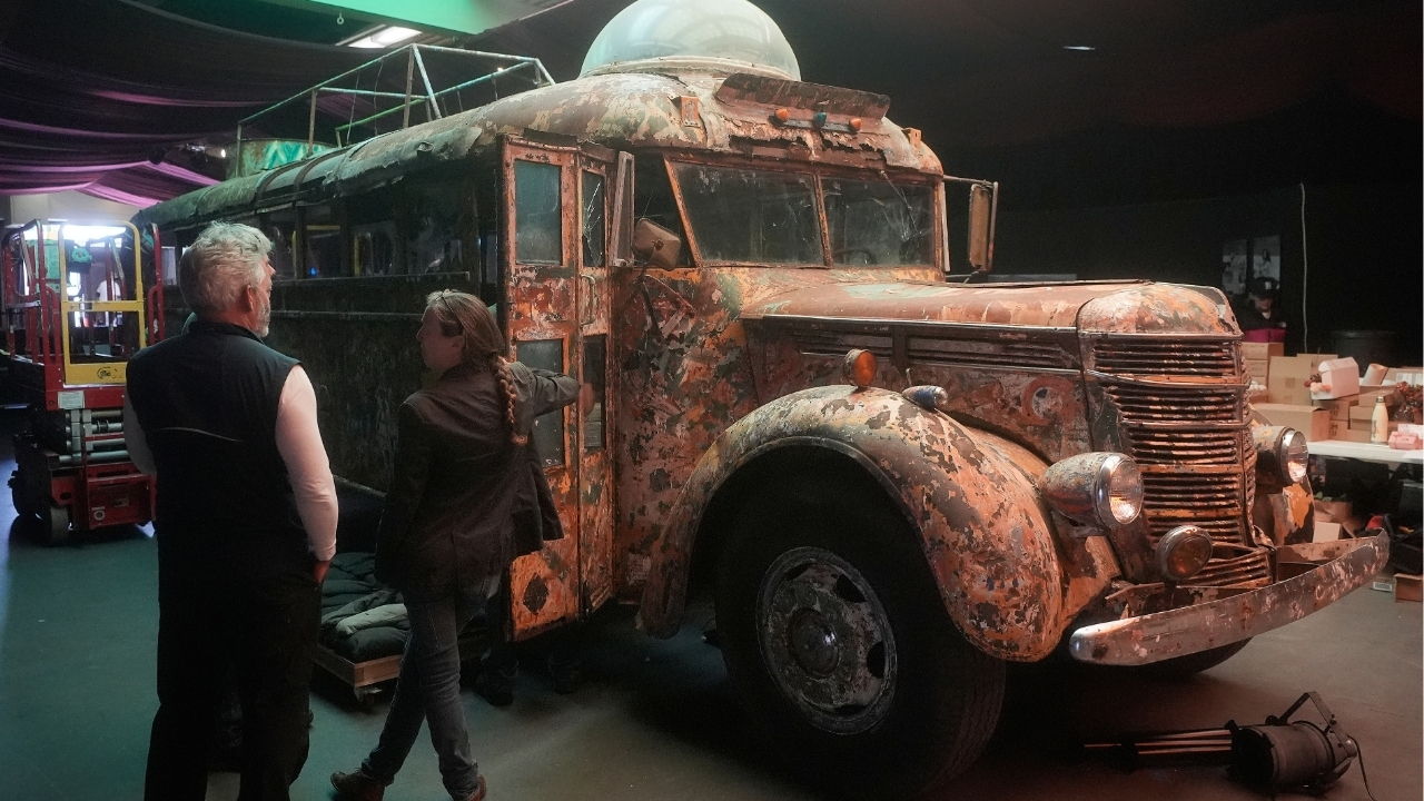 Source-feed image associated with Psychedelic 'Furthur' bus rolls back into San Francisco for new Grateful Dead exhibit