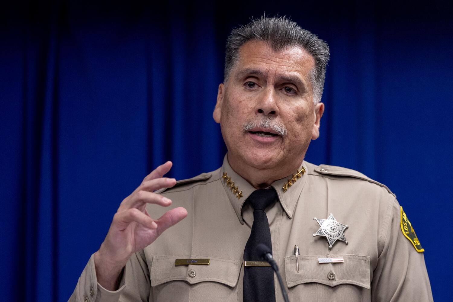 Source-feed image associated with Luna faces off against ex-Sheriff Villanueva in crowded primary rematch