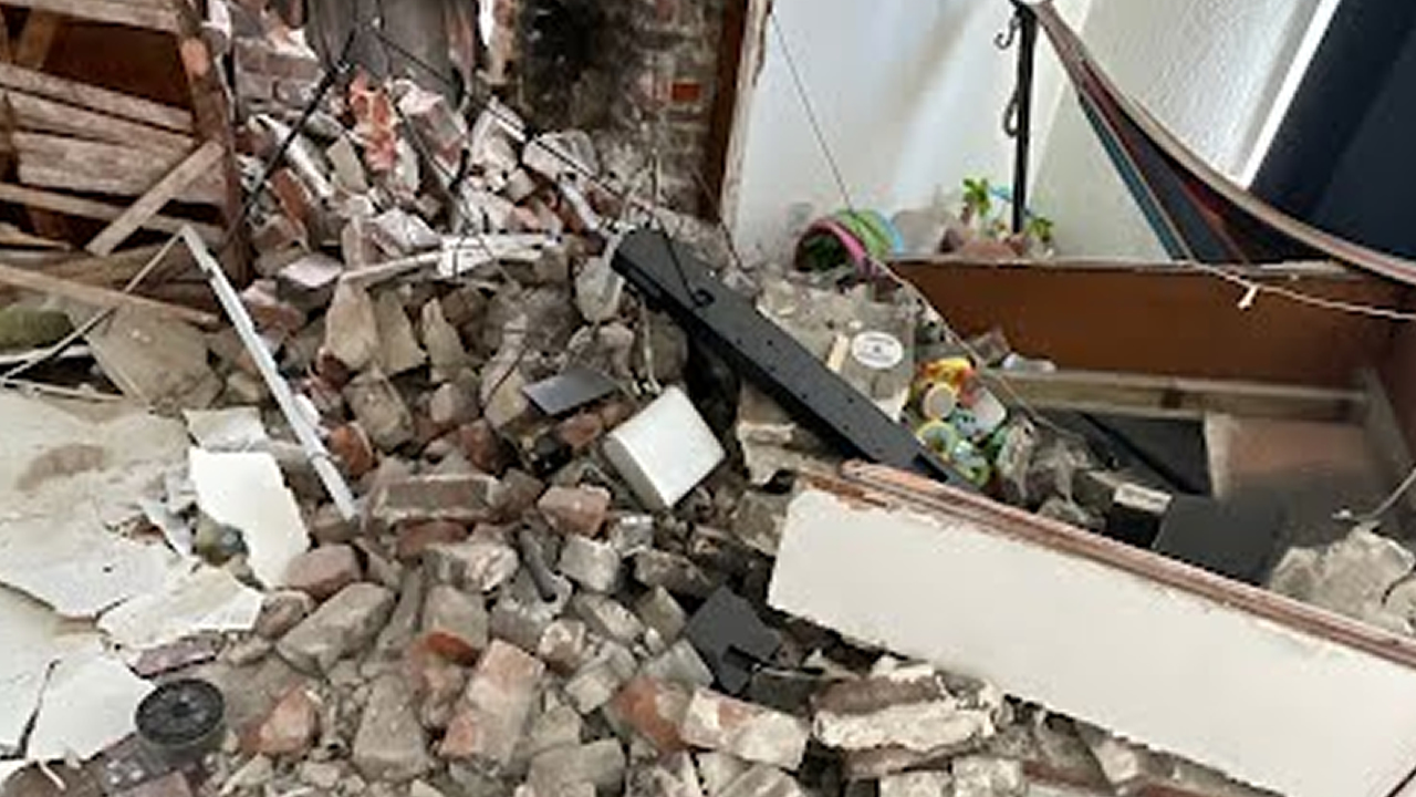 Source-feed image associated with 1-year-old boy in critical condition after truck crashes into Oakland apartment: authorities