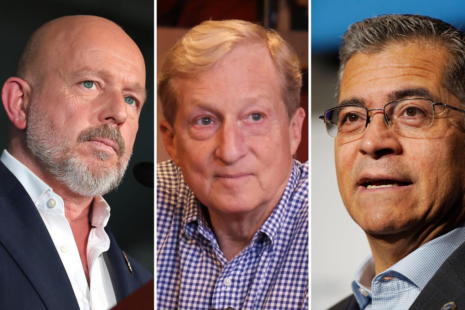 Source-feed image associated with Becerra leads governor's race, with Hilton and Steyer in tight contest for second spot, poll finds