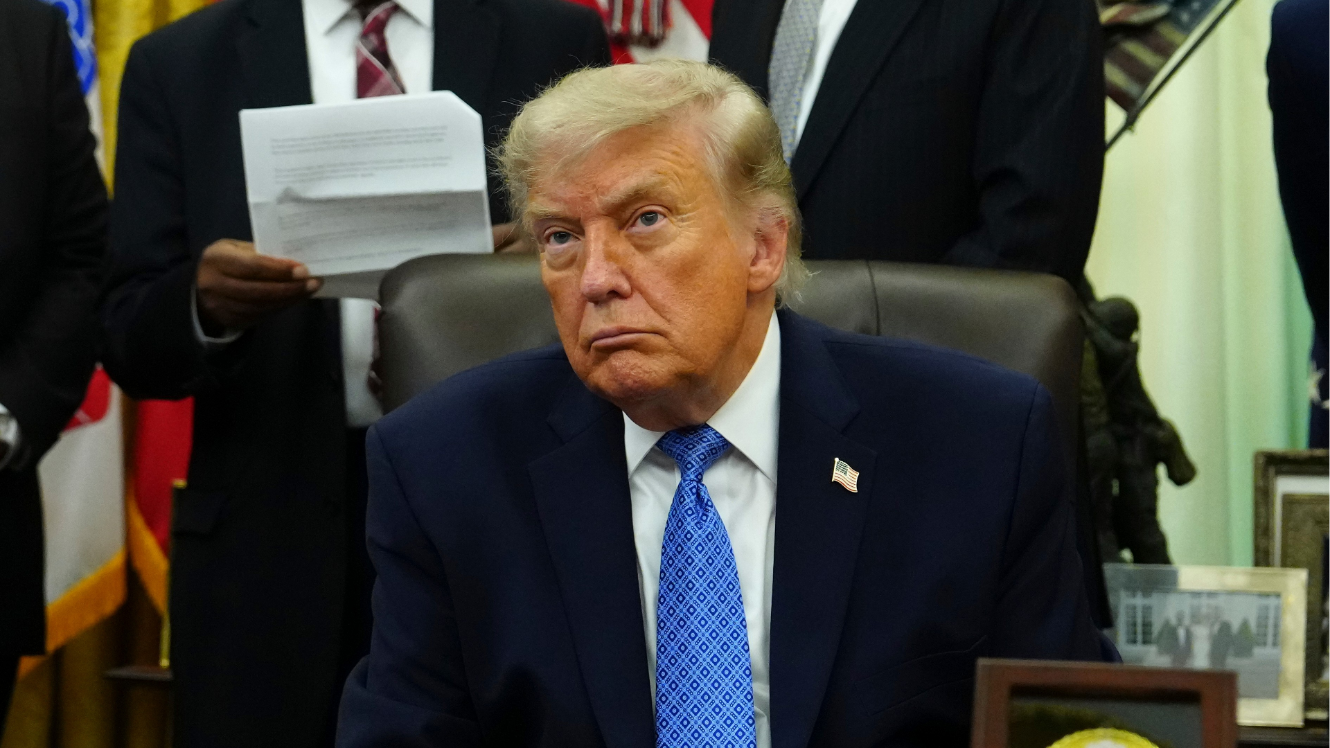 Source-feed image associated with Trump threatens 100% tax if European countries impose digital services tax