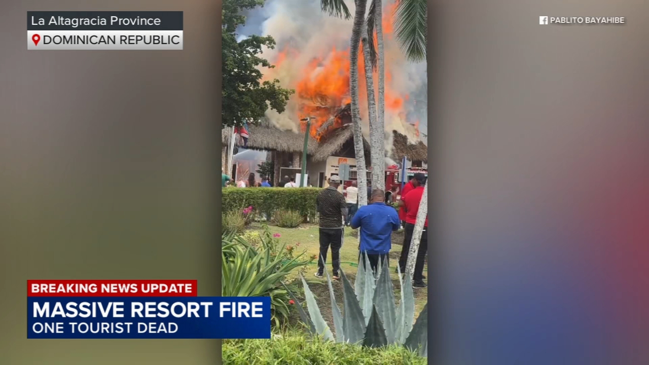 Source-feed image associated with Tourist dead after massive fire breaks out at Dominican Republic resort, officials say