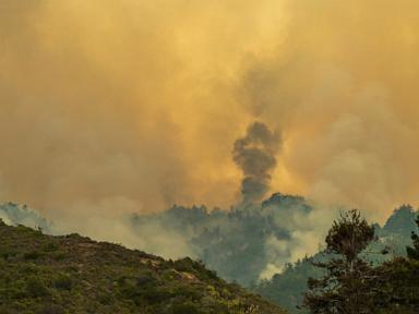 Source-feed image associated with 2 wildfires burn along California's scenic Big Sur coast