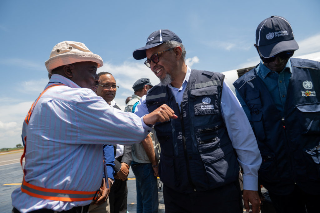 Source-feed image associated with WHO chief visits Congo Ebola epicenter as cases outpace response