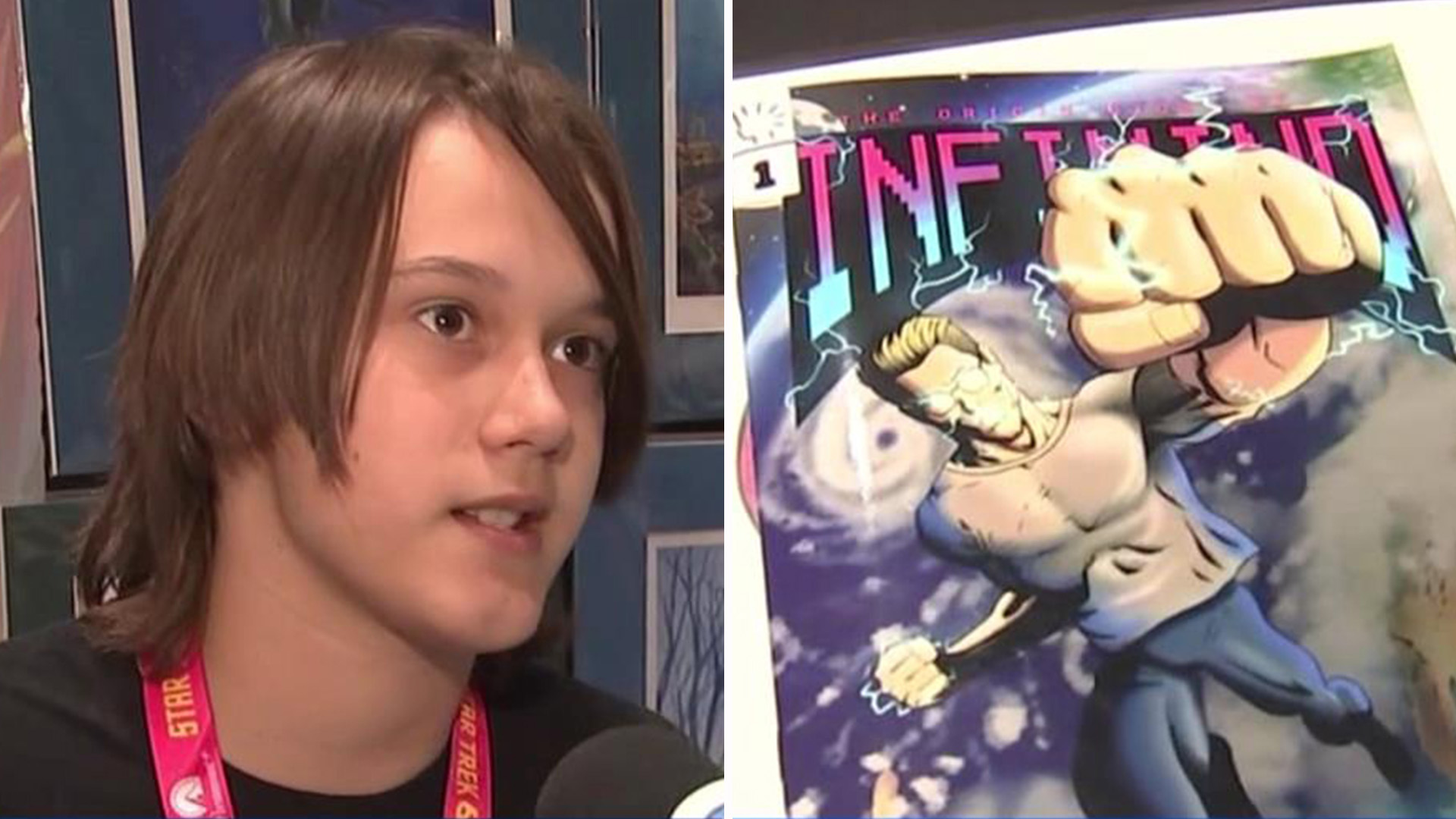 Source-feed image associated with Young artist turns brother into superhero in first comic book