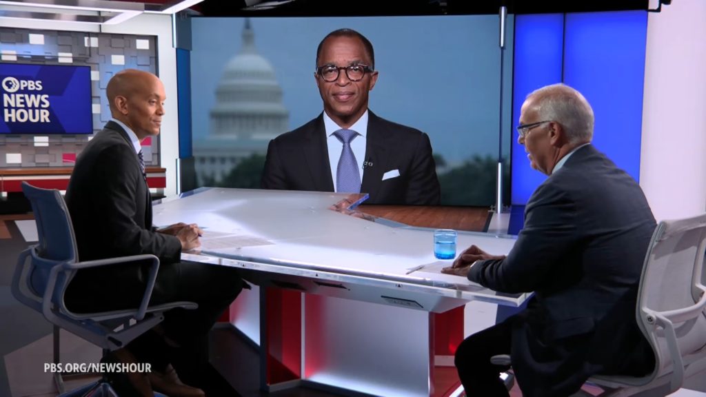 Source-feed image associated with Brooks and Capehart on Trump calling Iran war 'small potatoes'