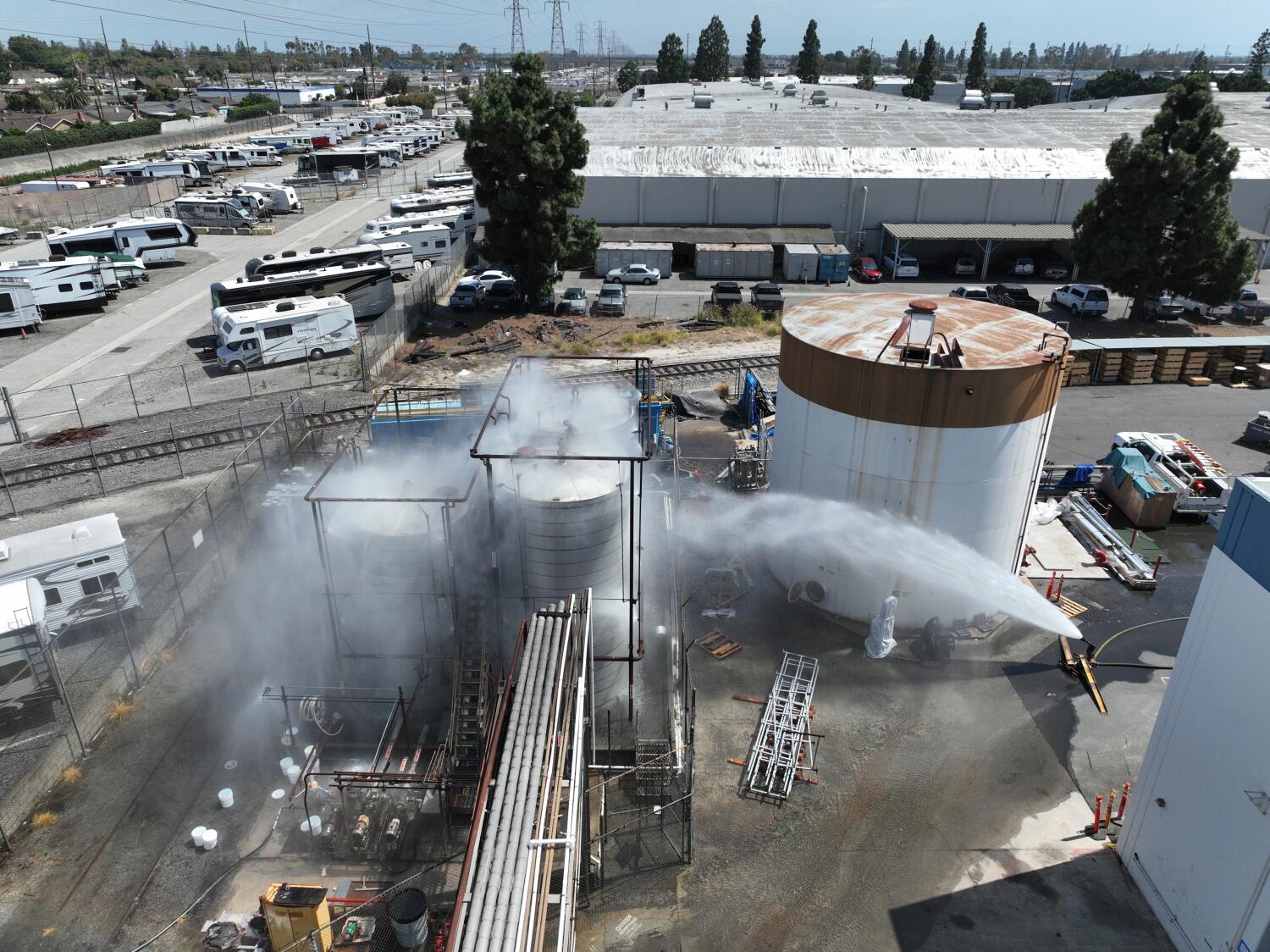 Source-feed image associated with Orange County leaders say previously evacuated area is safe. Experts say risks linger
