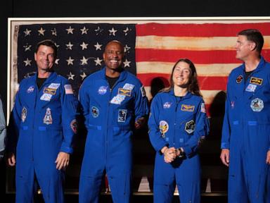 Source-feed image associated with Artemis II astronauts reunite with their moonship 3 months after record-breaking flight
