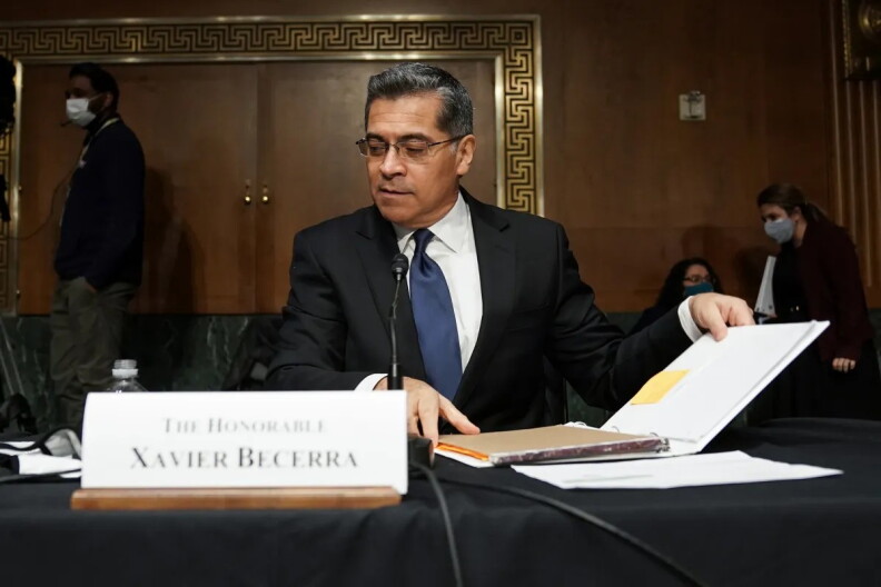 Image from linked report: What will California’s next governor do about healthcare? Here are Becerra and Hilton’s plans