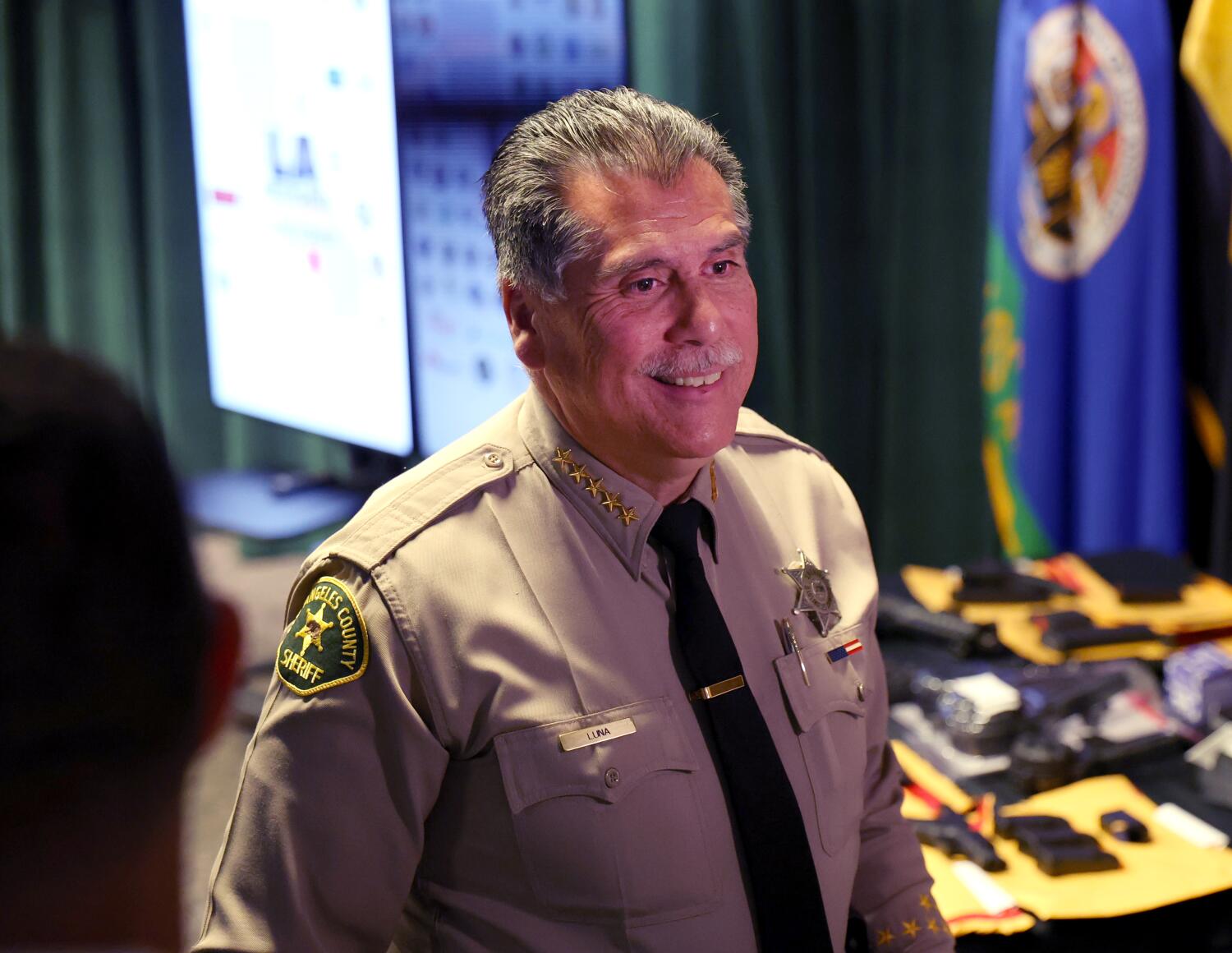 Source-feed image associated with Luna leads Villanueva in early L.A. County sheriff's race results