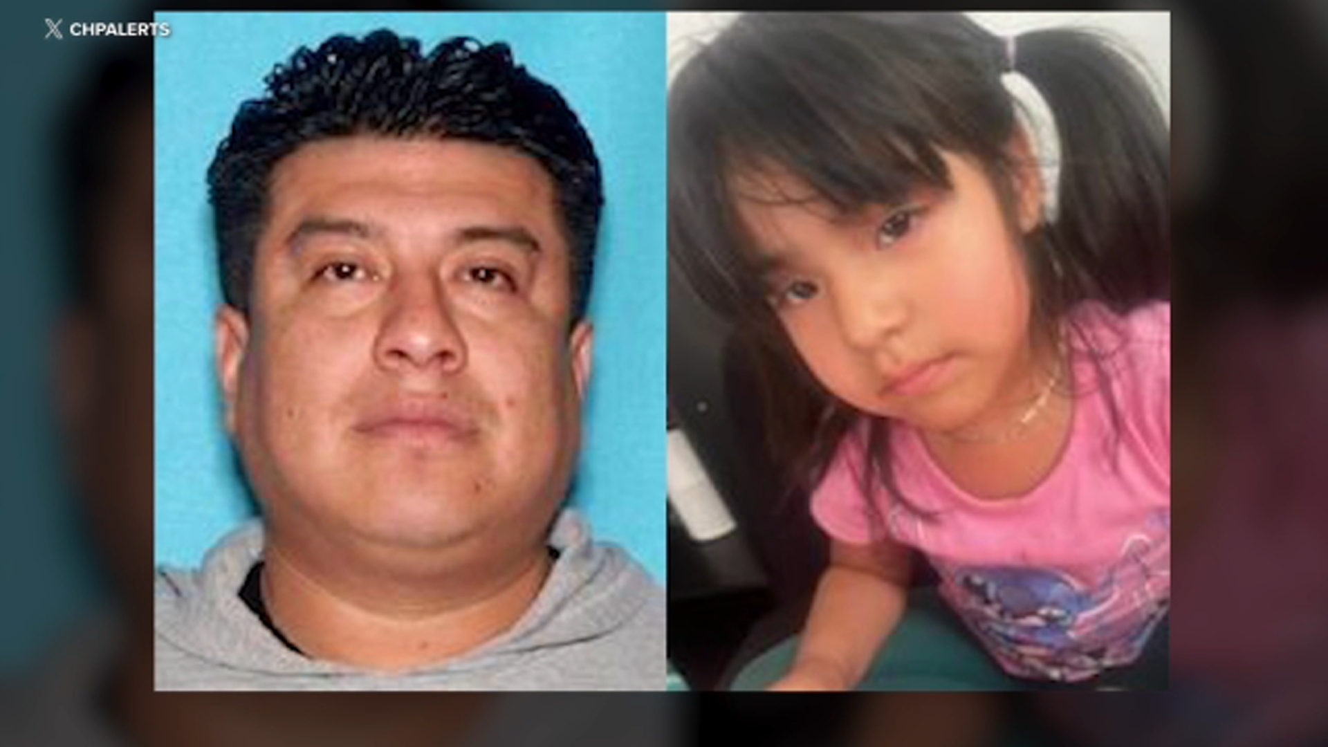 Source-feed image associated with Amber Alert for missing 5-year-old girl after mother found dead in LA, father person of interest