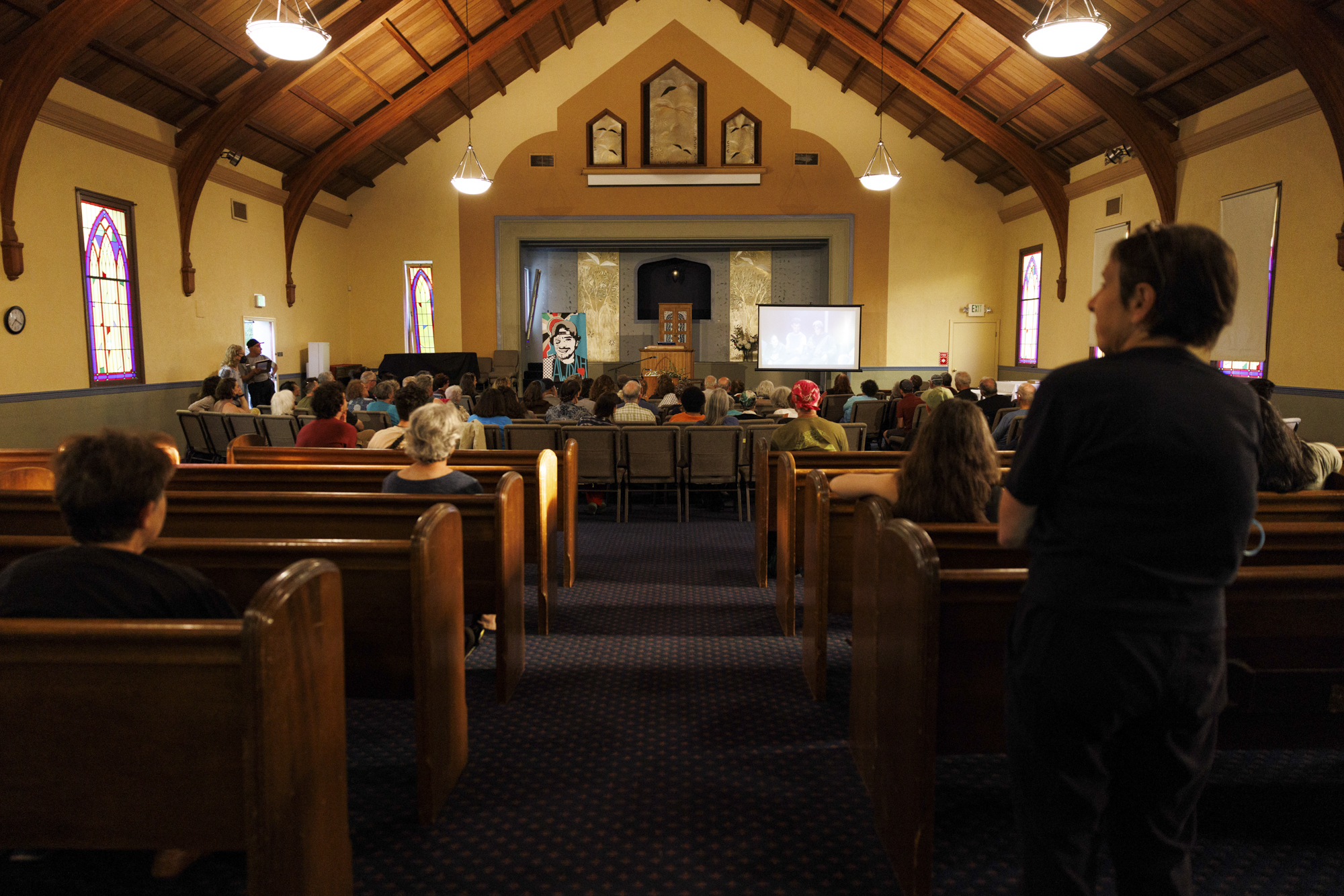 Image from linked report: Some Jewish Groups Welcome New Law Meant to Protect Places of Worship, but Opponents Say It Could Criminalize Peaceful Protests