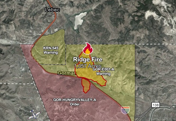Source-feed image associated with Evacuation order lifted for Ridge Fire near Gorman