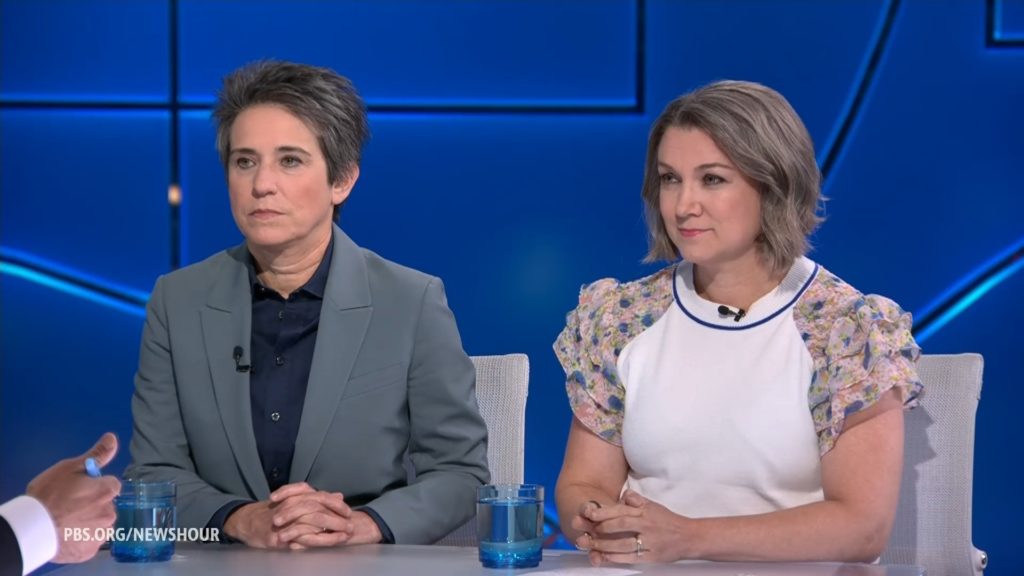 Source-feed image associated with Tamara Keith and Amy Walter on new rifts between Trump and GOP leaders over Iran