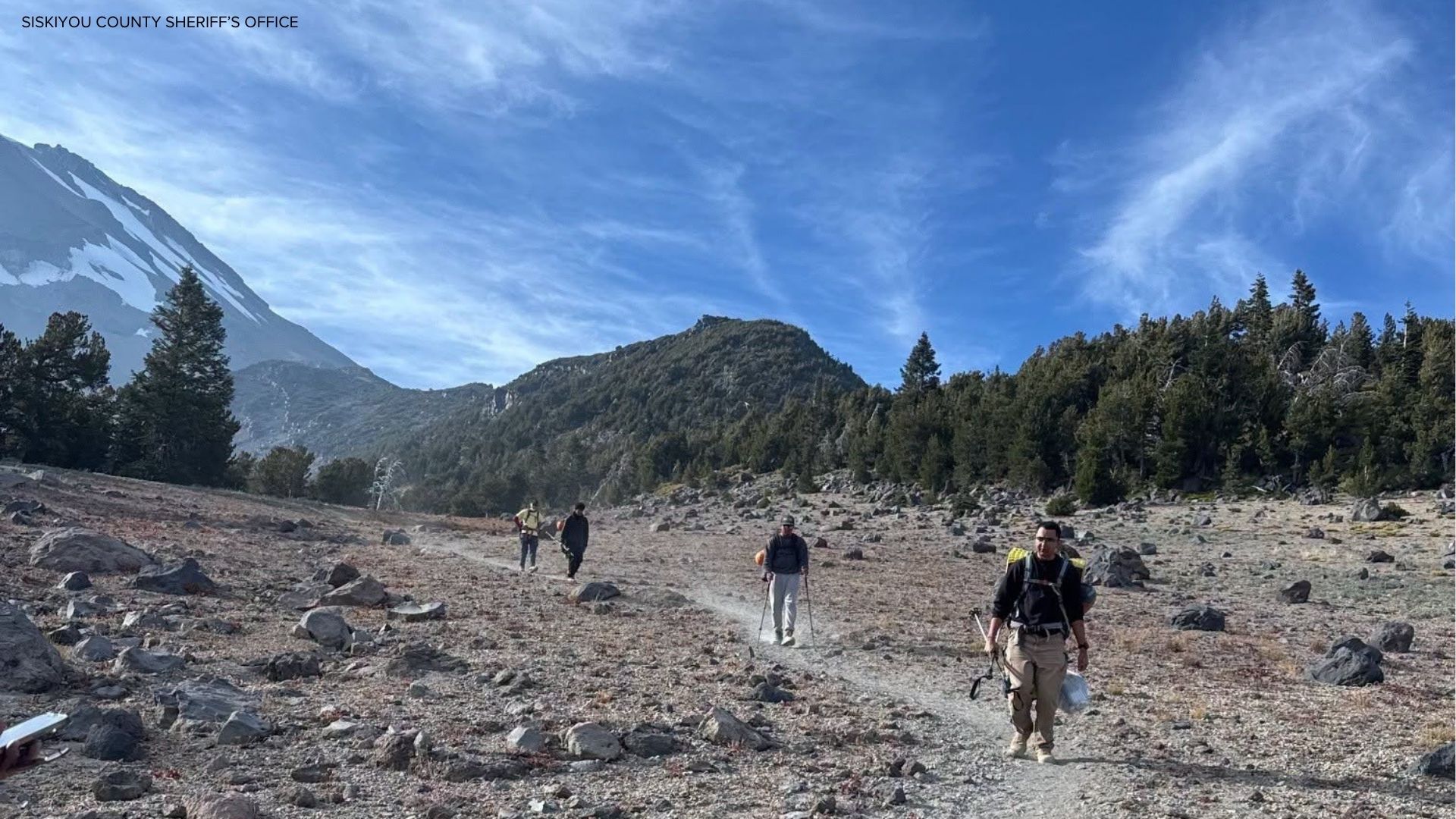 Source-feed image associated with 3 hikers who say they used AI to plan trip rescued after becoming stranded on Mount Shasta