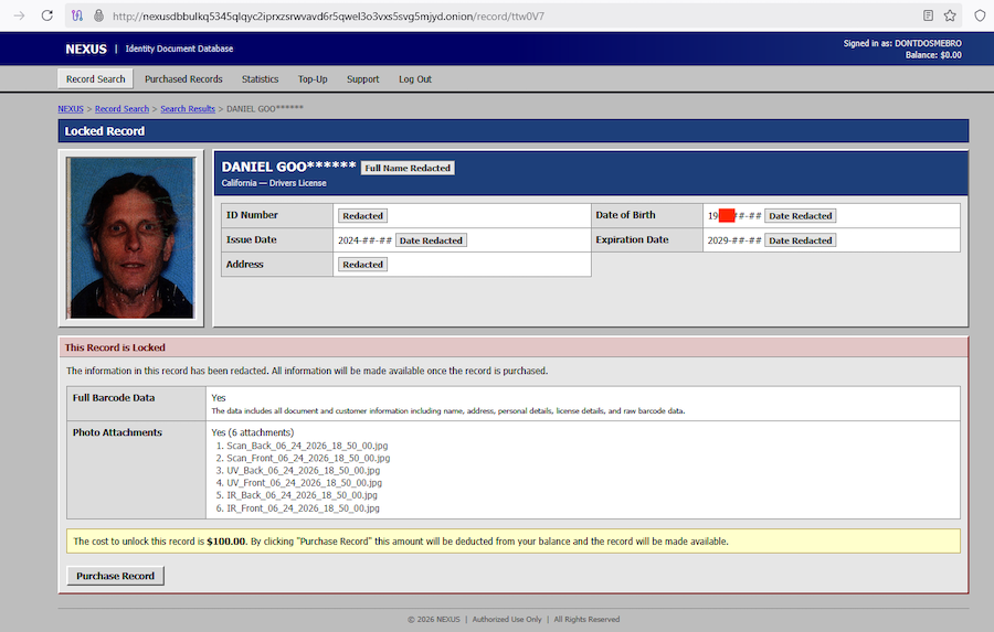 Source-feed image associated with I rented a car, and within hours, my driver's license was for sale