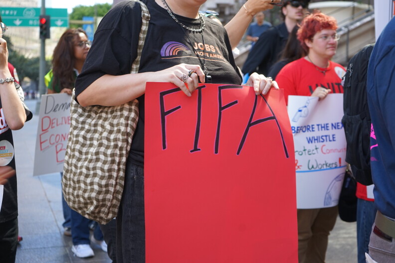 Source-feed image associated with Some critics in LA say FIFA sponsors 'sportswashed' the World Cup and betrayed the city’s values