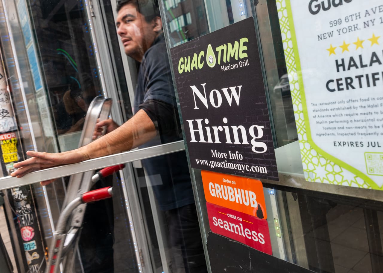 Source-feed image associated with August jobs report could show a summer hiring slump. Haitian refugees are a wild card.