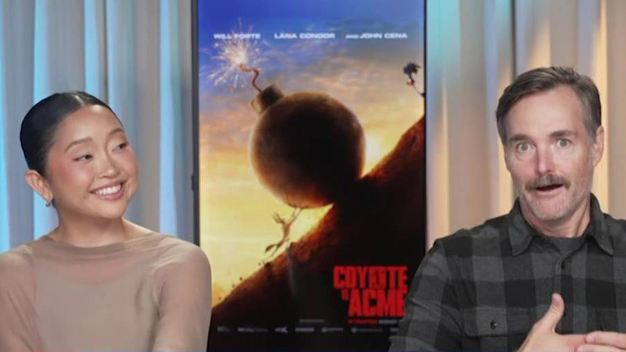 Source-feed image associated with ‘Coyote vs. Acme’ stars Will Forte and Lana Condor reflect on film's unexpected journey