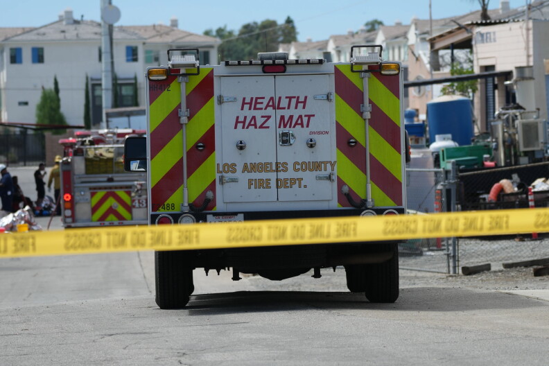 Source-feed image associated with Authorities respond to a leak of an unknown chemical from a tank in La Habra