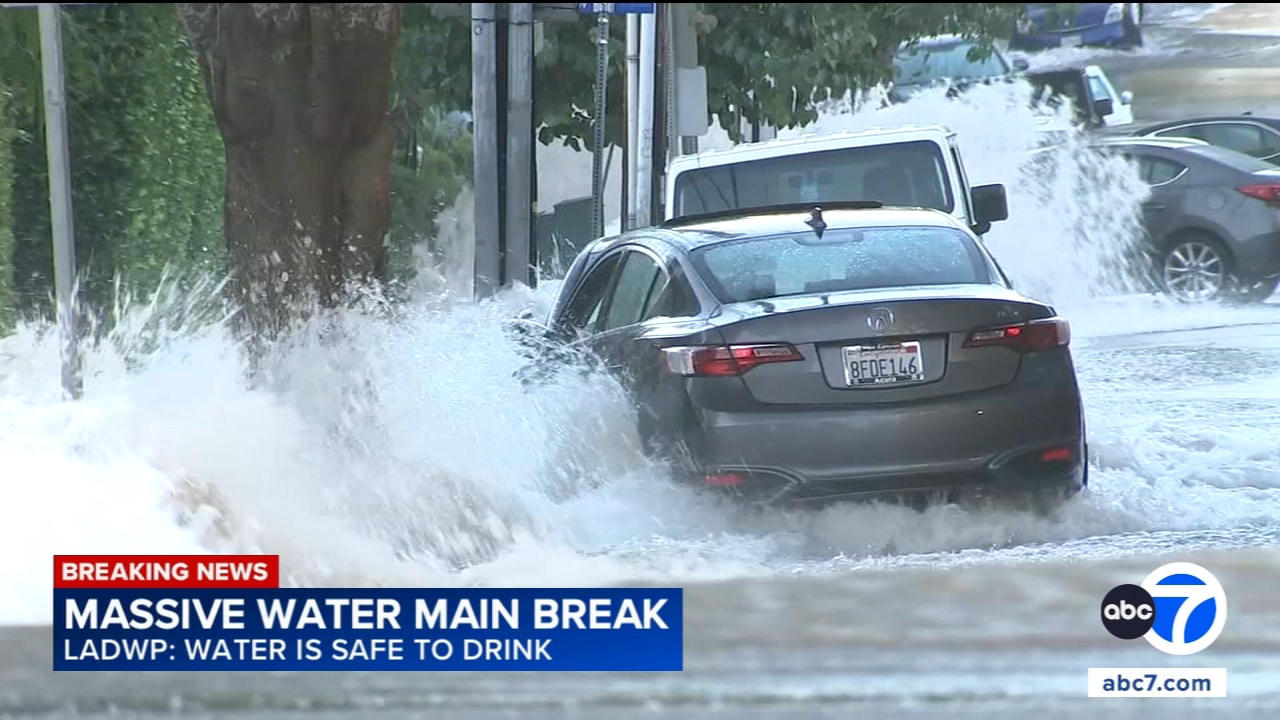 Source-feed image associated with Water main break floods Los Angeles streets, creates massive sinkhole in West Hollywood