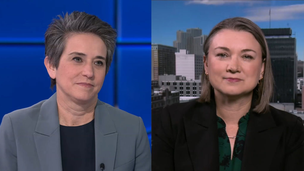 Image from linked report: Tamara Keith and Amy Walter on taxpayer funds used for TV ads promoting Trump
