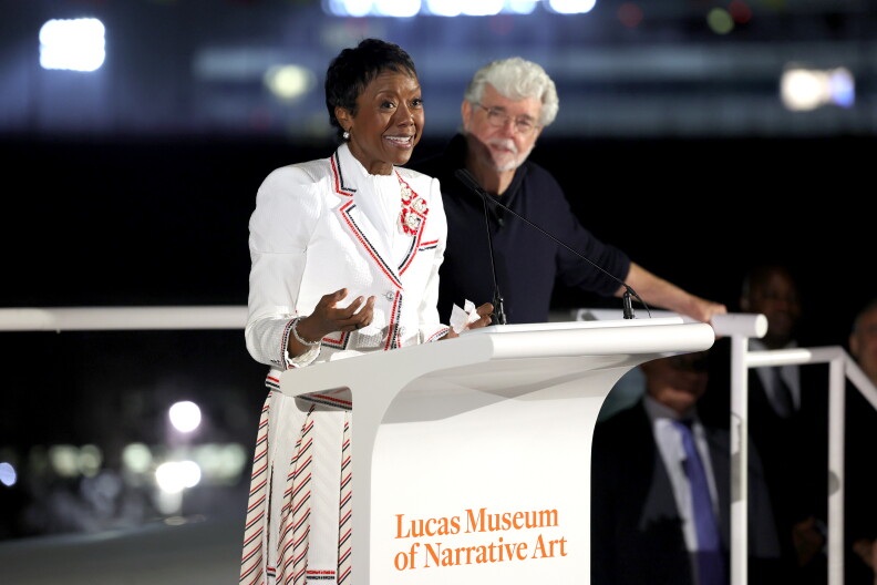 Source-feed image associated with Mellody Hobson steps down from LA28 committee