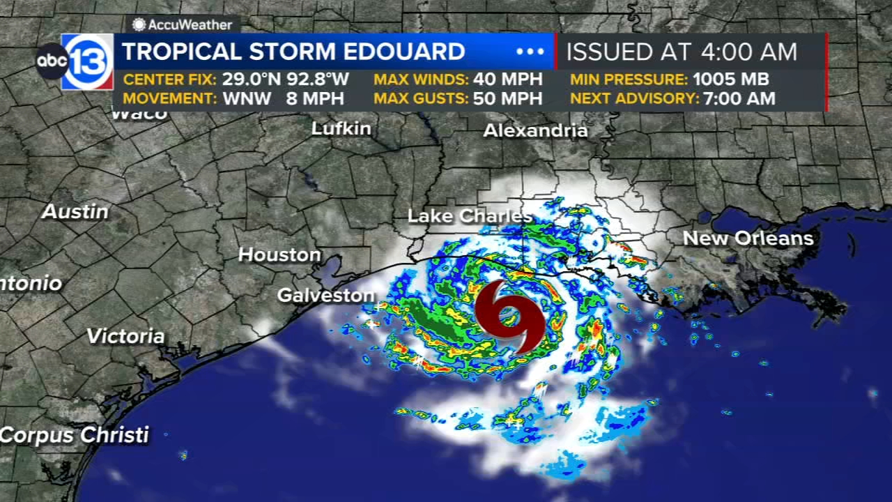 Source-feed image associated with Tropical Storm Edouard could strengthen to hurricane before landfall: Officials