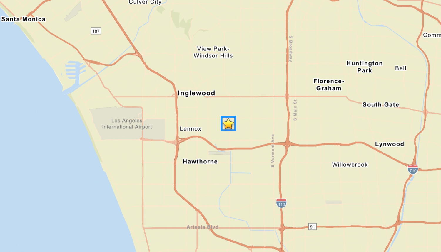 Source-feed image associated with Swarm of 90 micro-quakes rattles residents in Lennox, Westmont