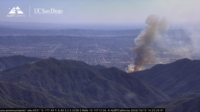 Image from linked report: Firefighters stop progress of Peak Fire near Azusa; evacuation order lifted