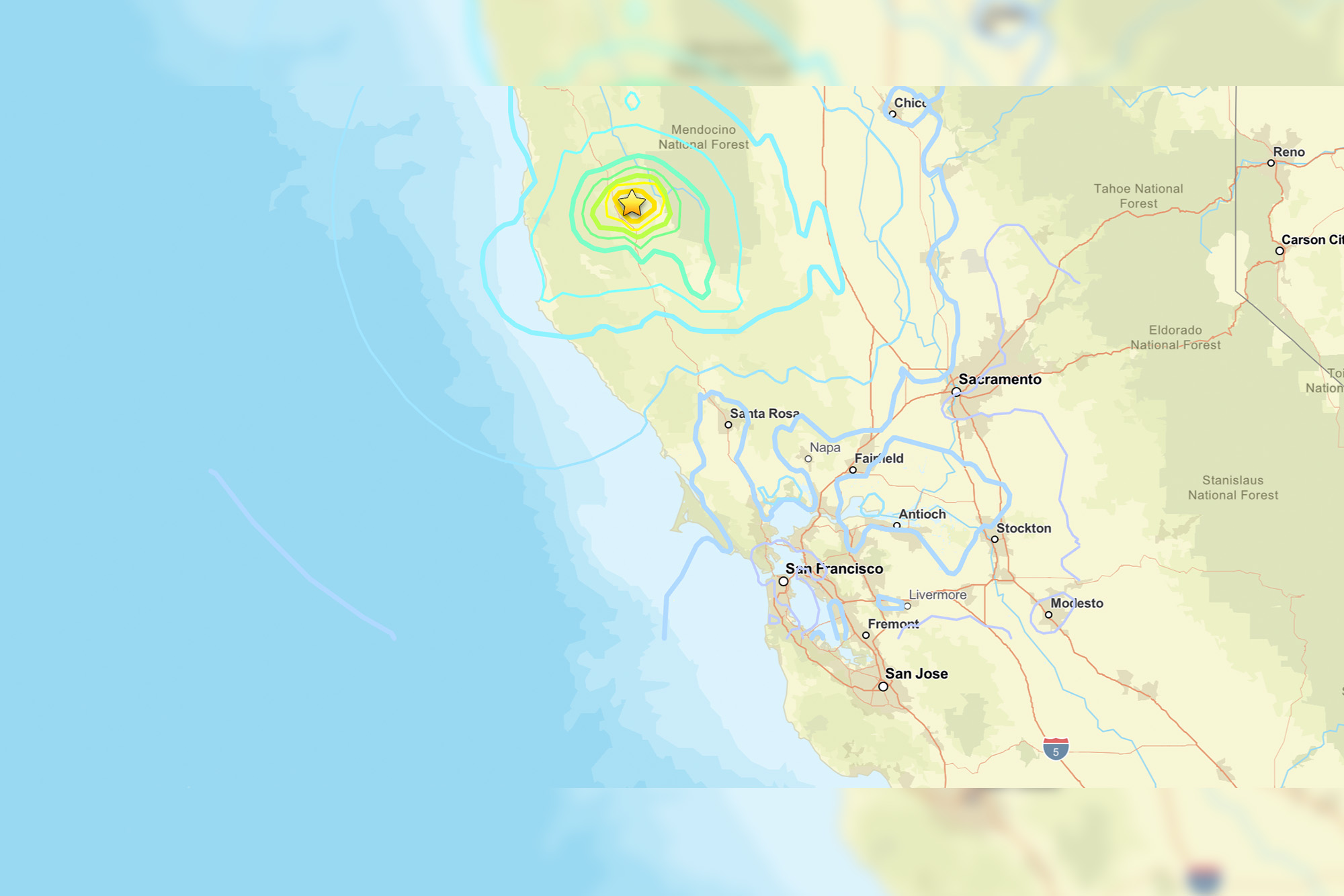 Source-feed image associated with Magnitude 5.6 Earthquake in Mendocino County Alerts Bay Area