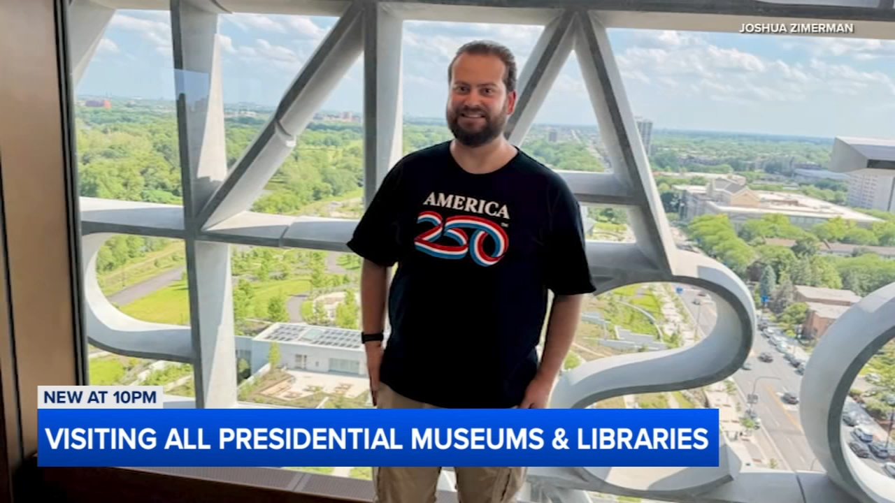 Source-feed image associated with Man completes journey to all 14 presidential museums at Obama Presidential Center in Chicago