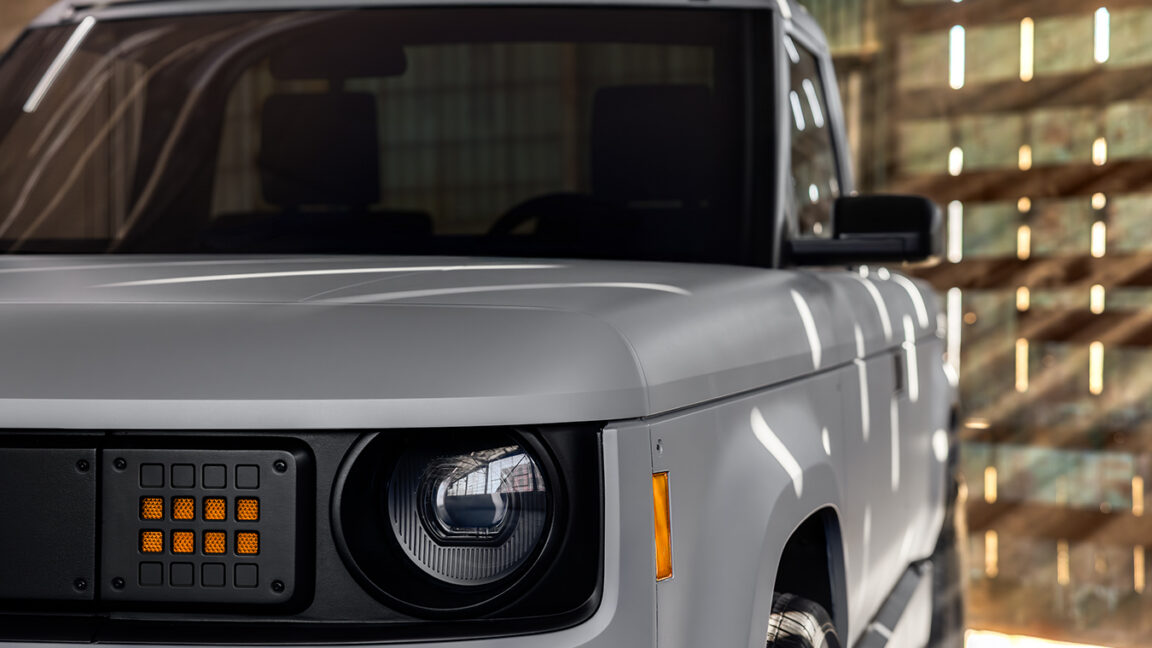 Source-feed image associated with Slate Auto gets serious about privacy for its bare-bones EV pickup