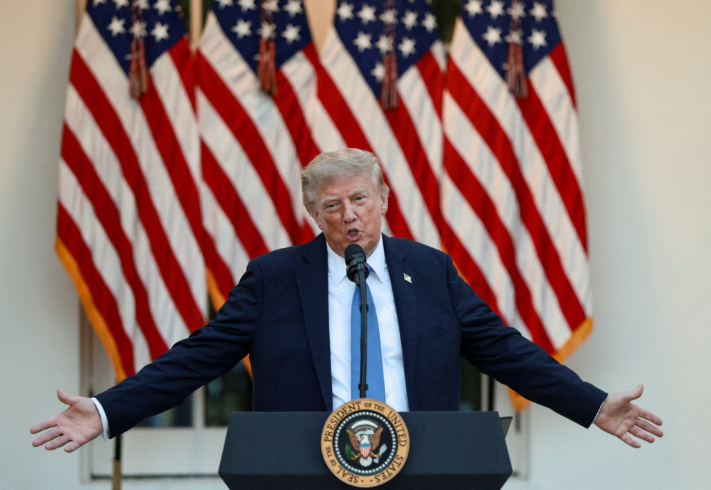 Source-feed image associated with A whiplash election year enters its final stretch as Trump holds wild cards