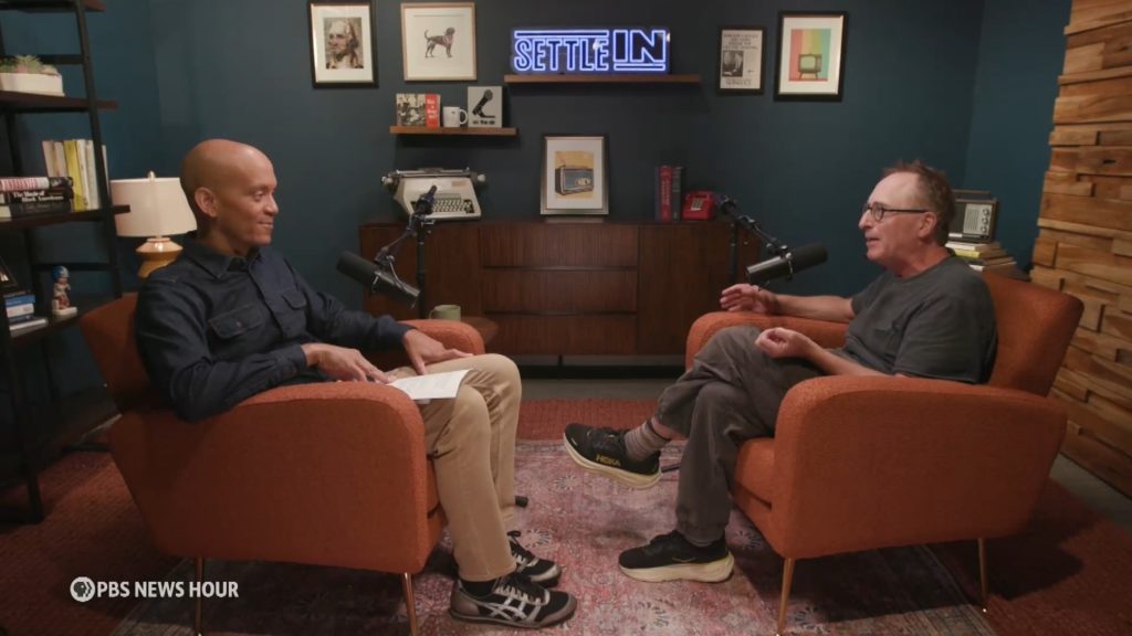 Source-feed image associated with Jon Ronson and Geoff Bennett discuss modern masculinity on 'Settle In'