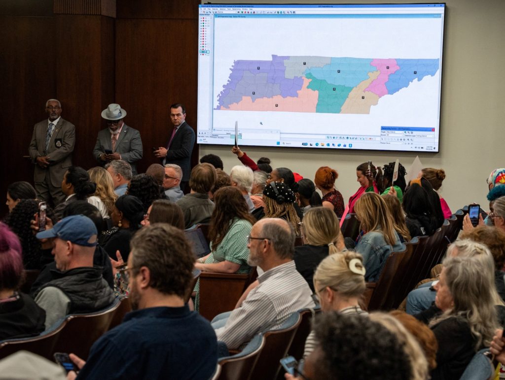 Source-feed image associated with Tennessee secretary of state on redistricting, election security and low voter turnout