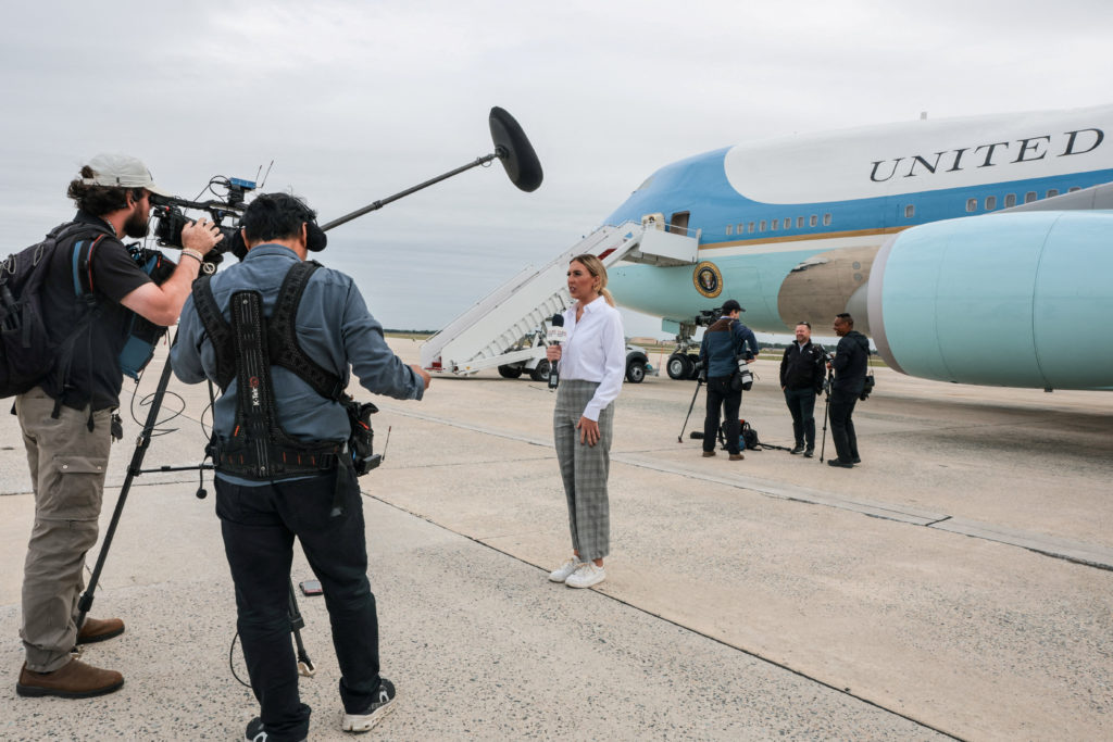 Image from linked report: CNN says it was left off Air Force One for Trump's Saturday trip to a college football game