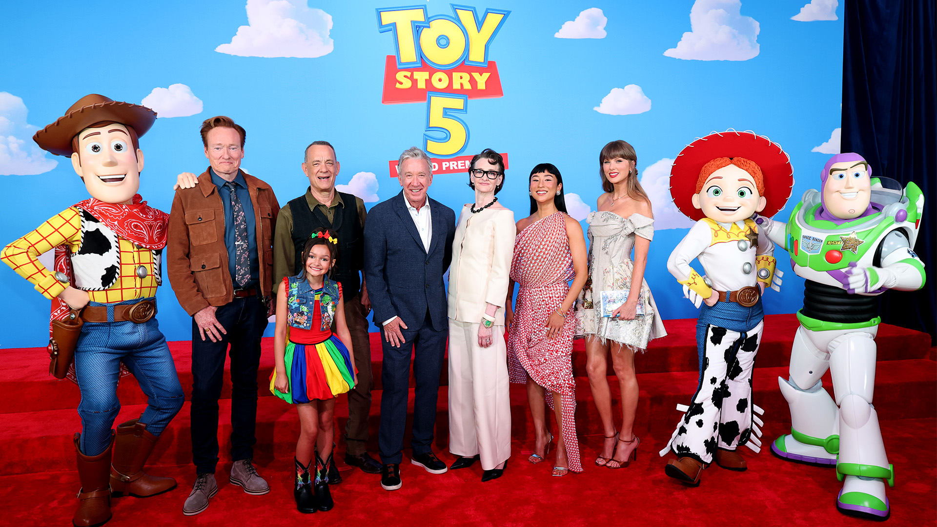 Source-feed image associated with 'Toy Story 5' world premiere: Tom Hanks, Tim Allen talk new Pixar film on red carpet