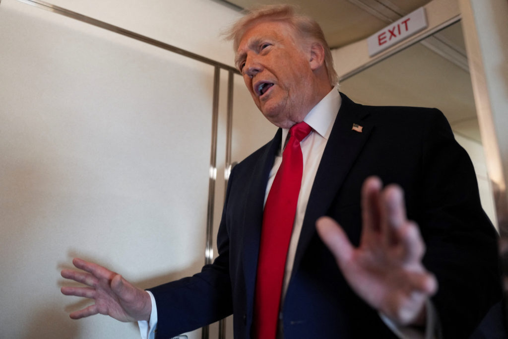Source-feed image associated with Trump dismisses idea that Iran betrays his 'no new wars' campaign message