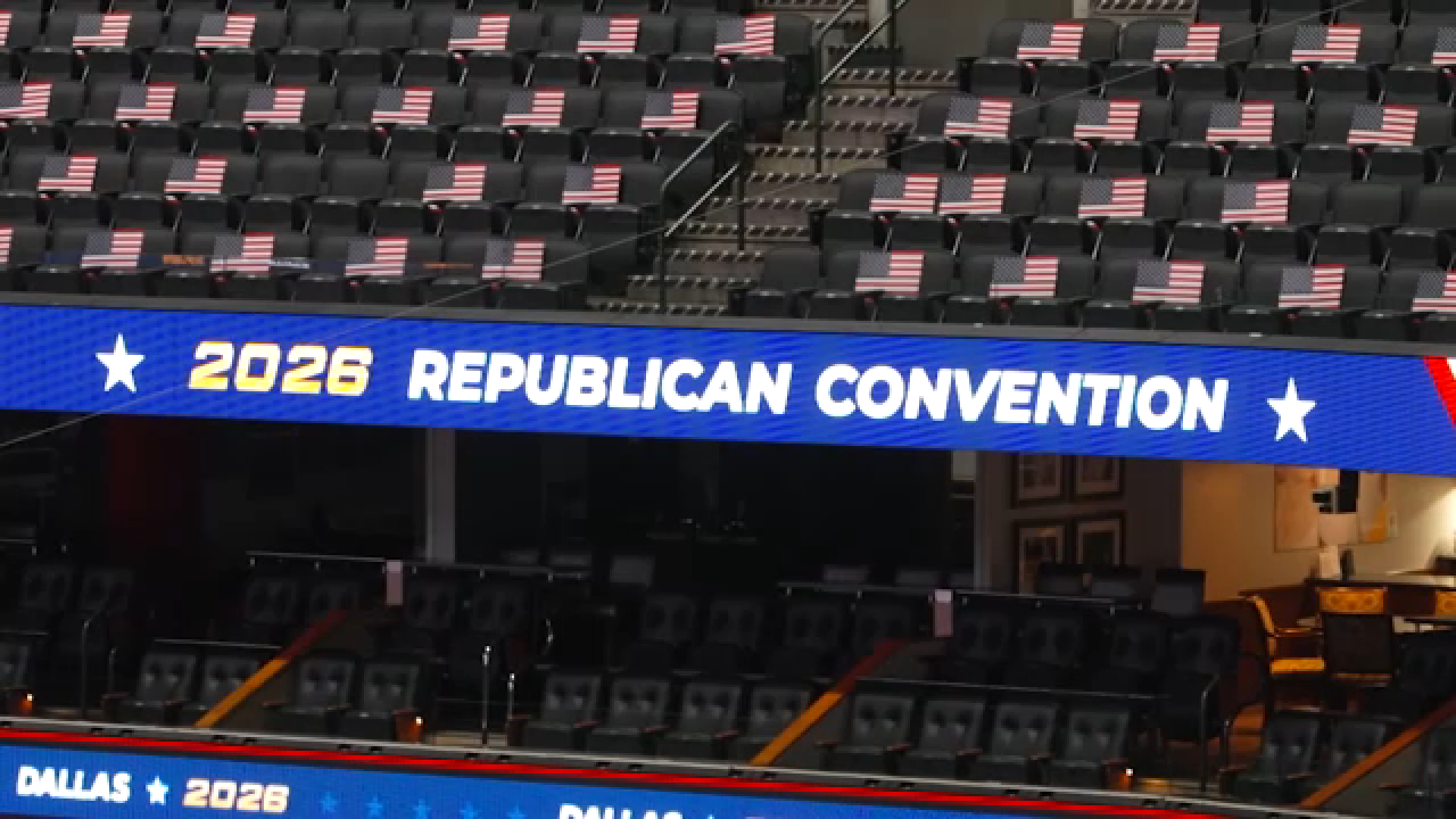 Source-feed image associated with Trump and GOP hosting first midterm convention in Dallas, but notable Republicans plan to skip