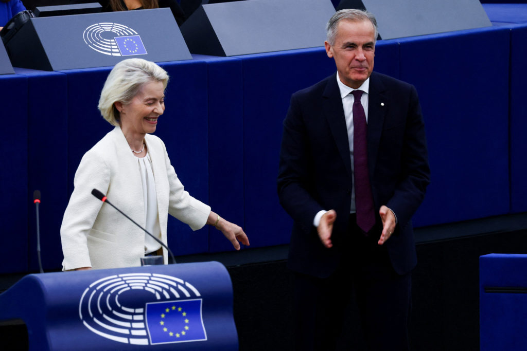 Source-feed image associated with EU chief Ursula von der Leyen proposes Canada becoming the bloc's 1st associate member