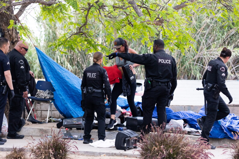 Source-feed image associated with LA delays decision on plan to stop homeless encampment sweeps during emergencies
