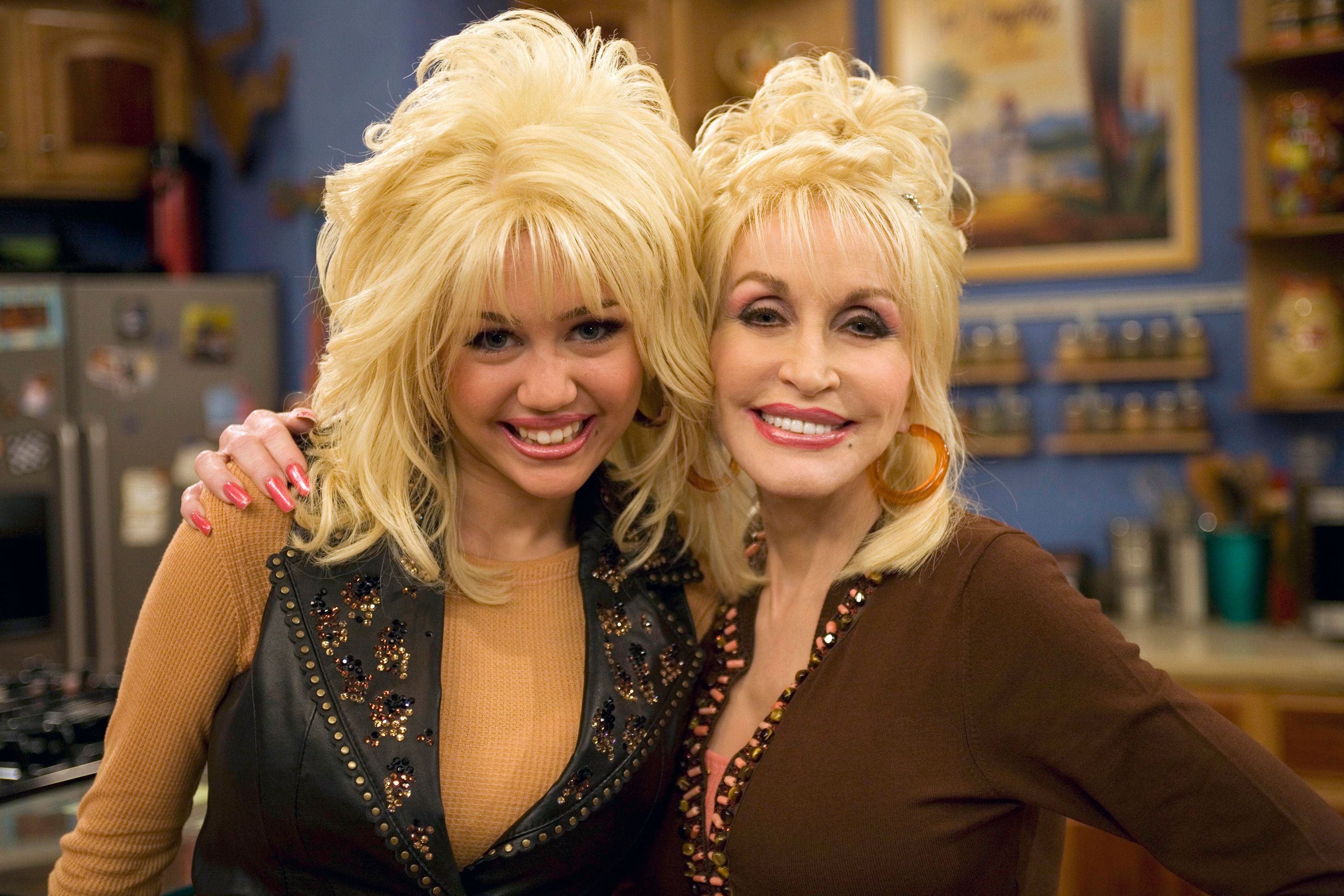 Source-feed image associated with Miley Cyrus Pays Tribute to Godmother Dolly Parton: “I Have an Angel by My Side”